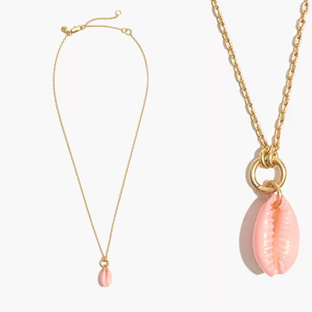 Madewell Painted Cowrie Shell Pendant Necklace
